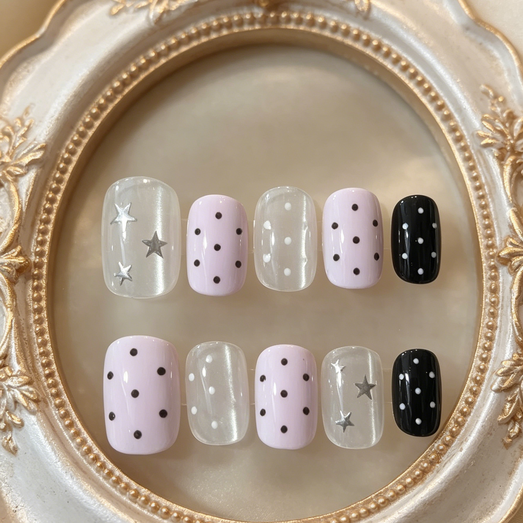 Beauty Glazed Makeup - 10 pieces of hand pressed short