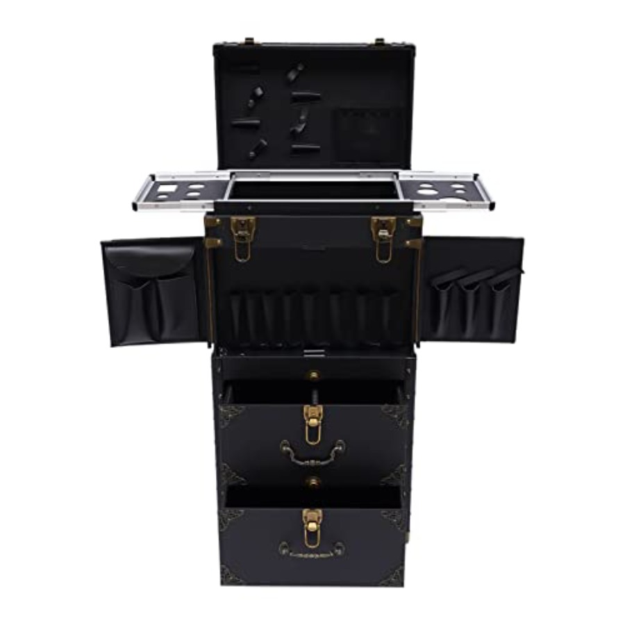 Beauty Of Makeup - Rolling Lockable Makeup Train Case for