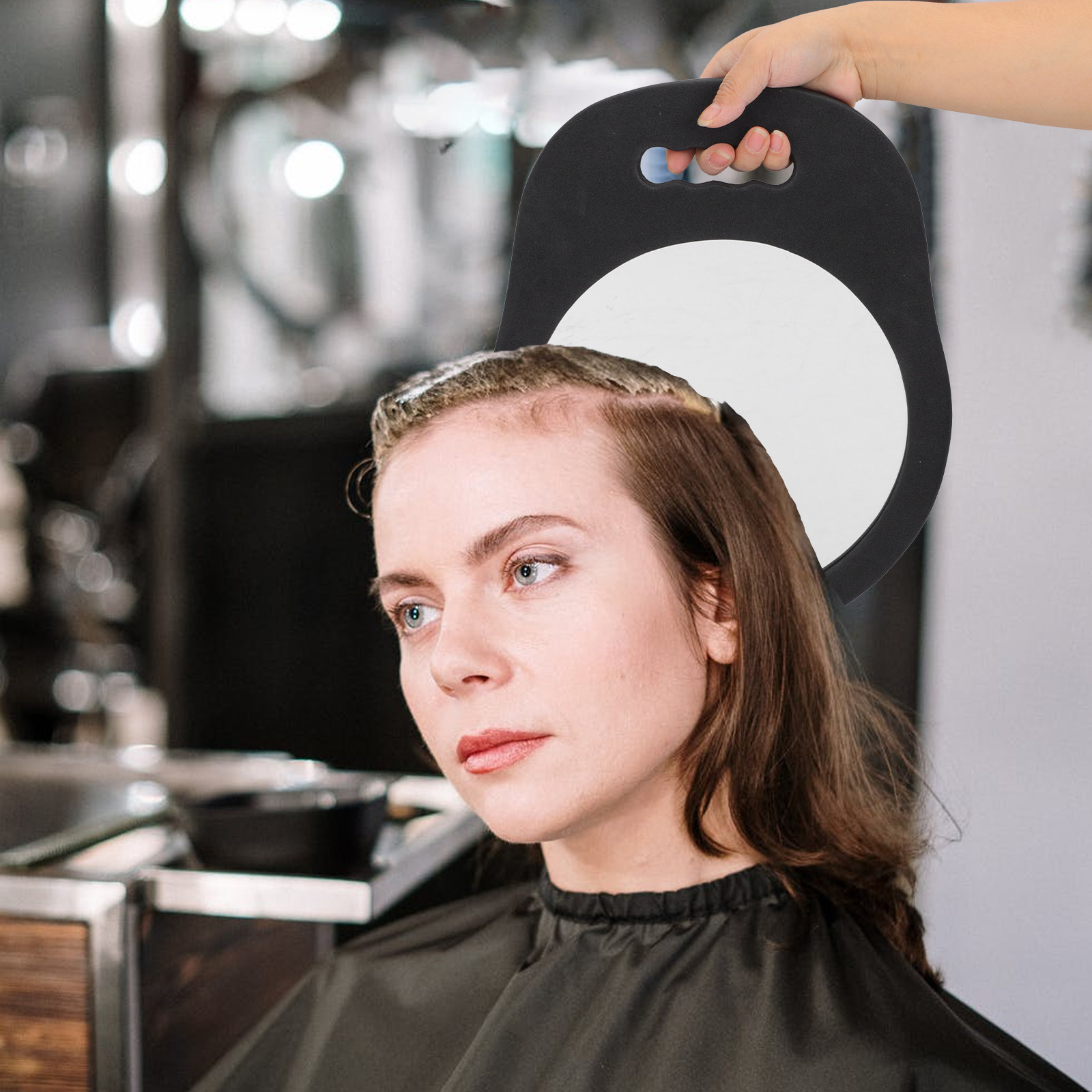Beauty And Makeup Studio - Round Foam Frame Handheld Mirror for
