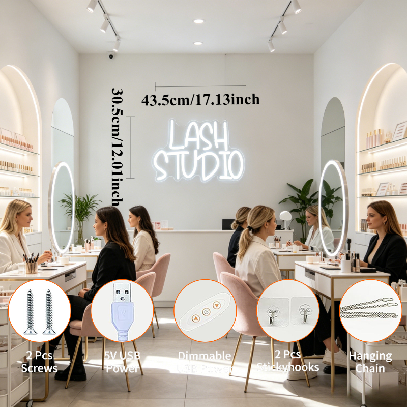 Lash Studio Neon Sign LED Vani - Beauty And Makeup Studio reseña y precio