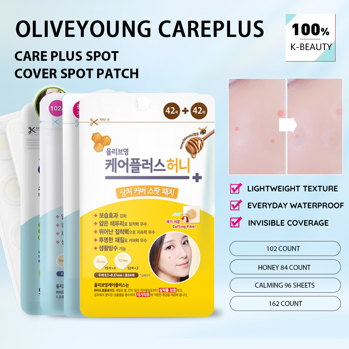 Olive Young Care Plus Spot Cov - Beauty Of Makeup reseña y precio