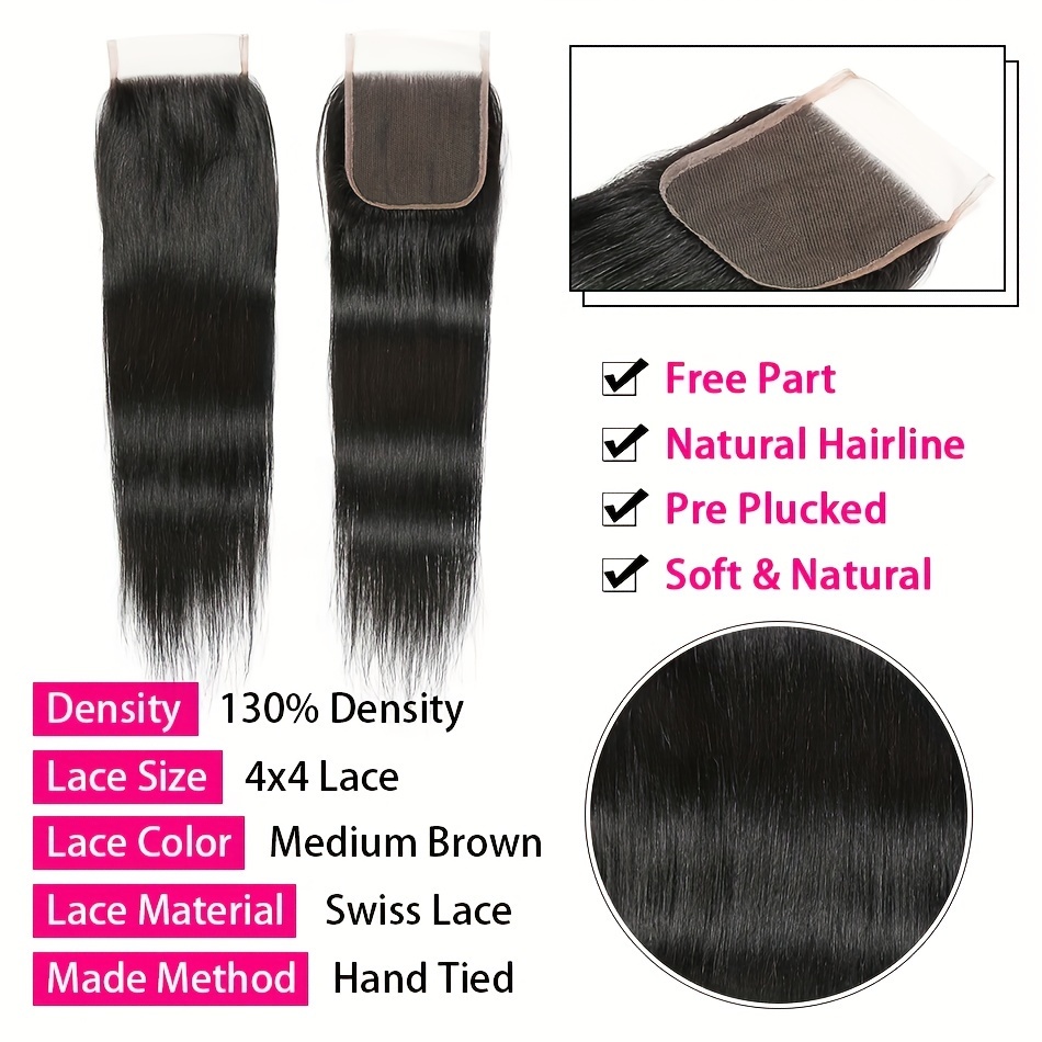 Brazilian Straight Hair Closur - Pure Beauty Hair & Makeup reseña y precio
