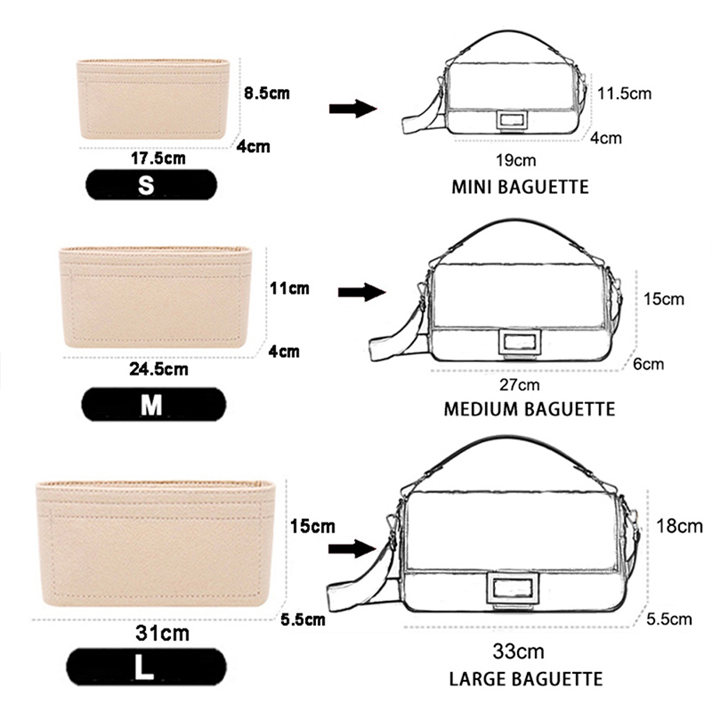1PC Felt Insert Bag Organizer, - Ysl Beauty Makeup Bag reseña y precio