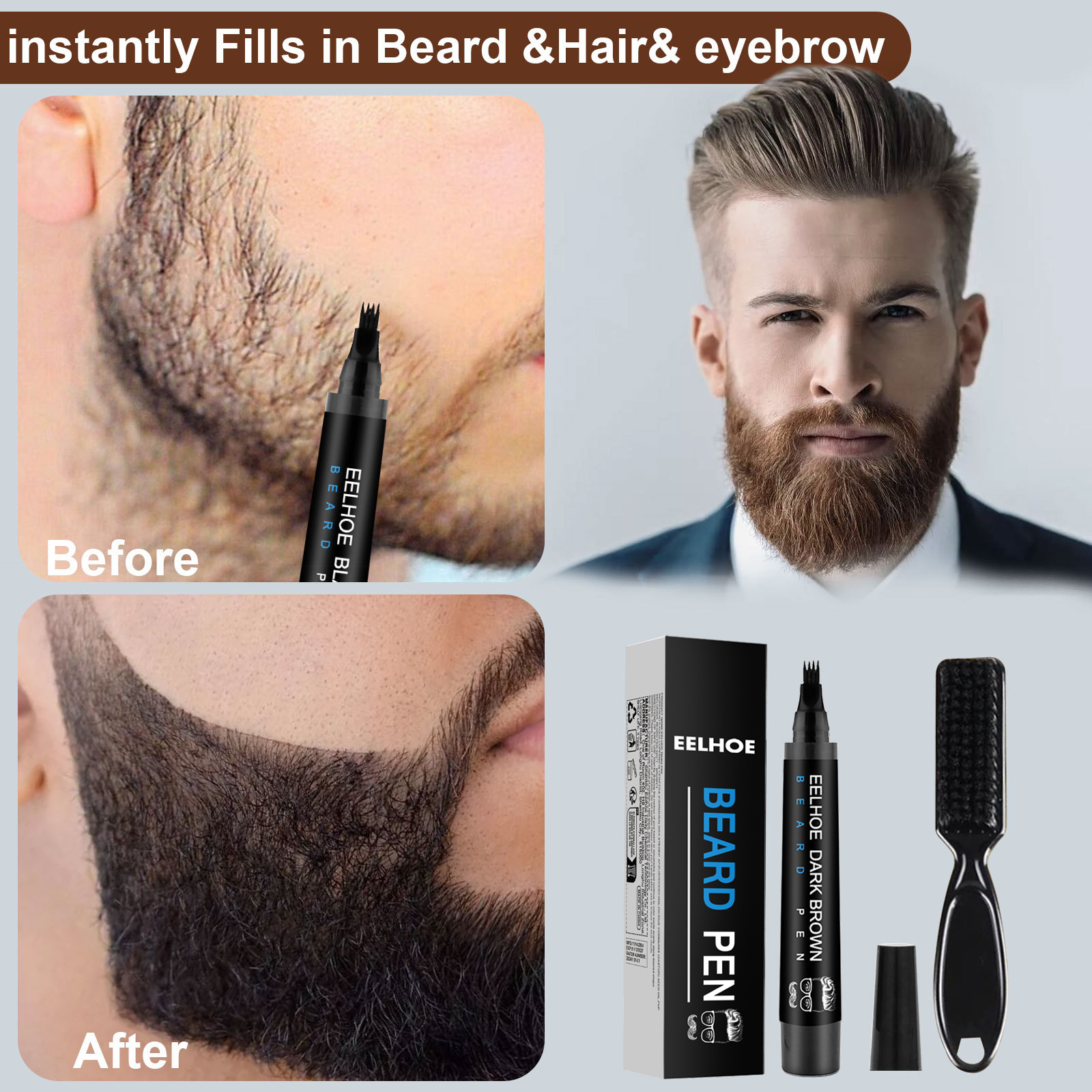 Beard Fillering Pen Kit Thicke - Beauty Of Makeup reseña y precio