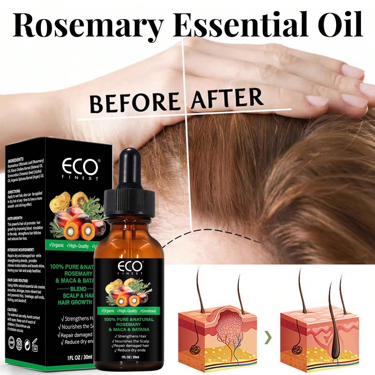 Pure Rosemary Batana Hair Grow - Pure Beauty Hair & Makeup reseña y precio