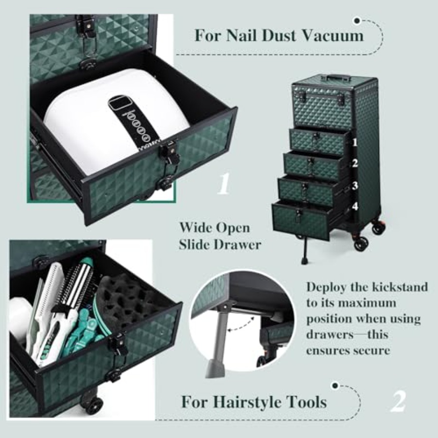 Nail Salon Cart with 4 Drawers - Beauty Of Makeup reseña y precio