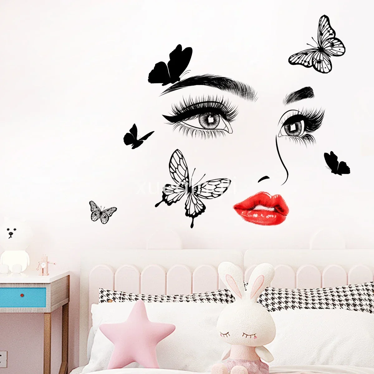 Beauty Female Face Wall Sticke - Beauty And Makeup Studio reseña y precio