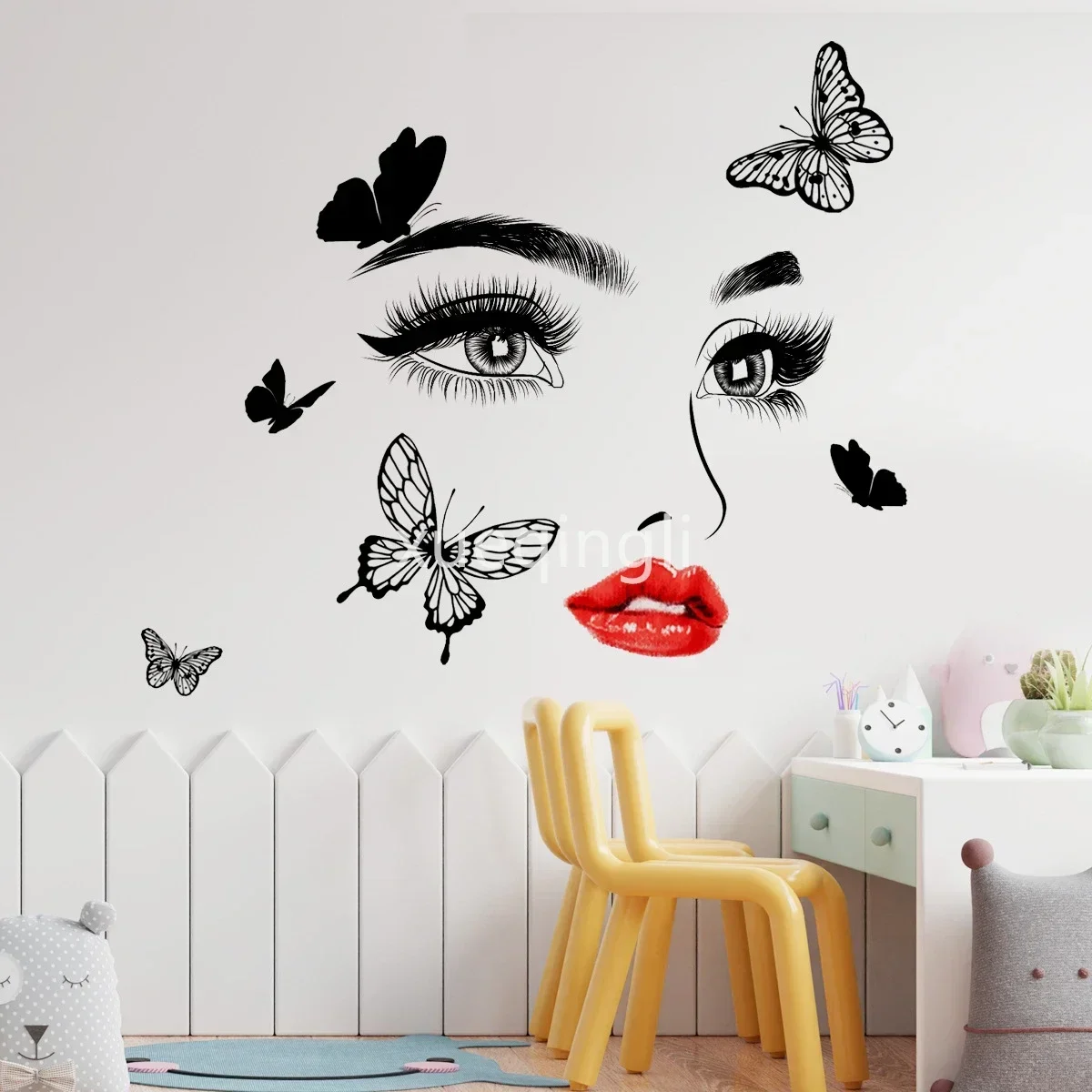 Beauty Female Face Wall Sticke - Beauty And Makeup Studio reseña y precio