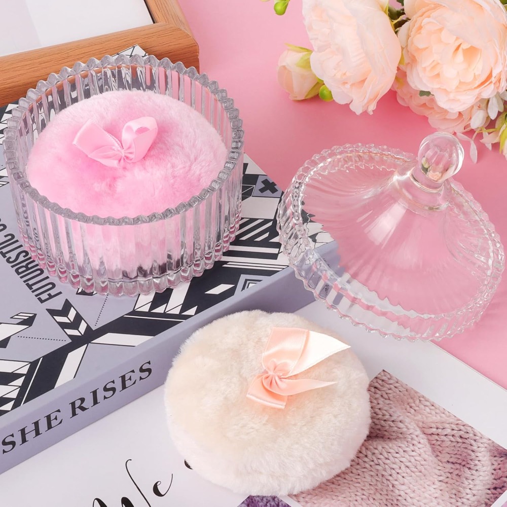 Powder Puff with Glass Storage - Beauty Makeup Gift Sets reseña y precio