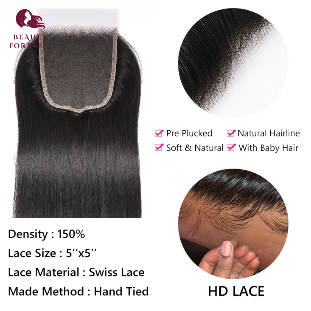 Beauty Forever 4x4 Lace Closur - Pure Beauty Hair & Makeup reseña y precio